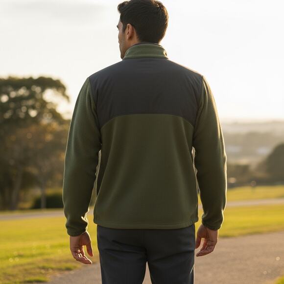 Columbia Full Zip Fleece Jacket Men’s XL Green Gray Outdoor Hiking Gorpcore - Picture 2 of 12